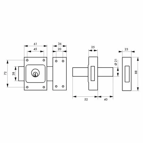 Verrou De Sureté étendard à Cylindre Double 40 Mm, Epoxy Bronze, THIRARD 4 Verrou De Sureté étendard à Cylindre Double 40 Mm, Epoxy Bronze, THIRARD – Image 2