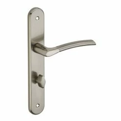 THIRARD - Ensemble De Poignées Pour Salle De Bain Et Toilette Eris à Condamnation, Carré 7mm, Entr'axes 195mm, Nickelé Brossé