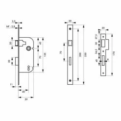 THIRARD - Serrure Encastrable à Clé Pour Porte De Chambre, Axe 40mm, Bouts Carrés, 1 Clé -THIRARD Soldes 28029172 3