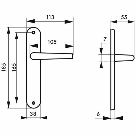 THIRARD - Ensemble De Poignées Pour Porte Intérieure Leto Sans Trou, Carré 7mm, Entr'axes 165mm, Couleur F2 4 THIRARD - Ensemble De Poignées Pour Porte Intérieure Leto Sans Trou, Carré 7mm, Entr'axes 165mm, Couleur F2 – Image 2