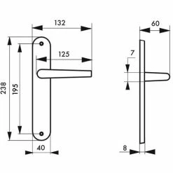 THIRARD - Ensemble De Poignées Pour Porte Intérieure Eris Sans Trou, Carré 7mm, Entr'axes 195mm, Nickelé Brossé -THIRARD Soldes 28057277 2