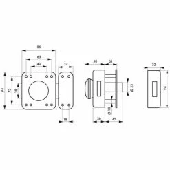 THIRARD - Verrou Double Entrée Rafale Pour Porte D'entrée, Cylindre 45mm, Acier, 3 Clés, époxy Bonze -THIRARD Soldes 28290470 2