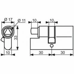 Thirard - Cylindre Double Pompier Clé/triangle T11 Entrant -THIRARD Soldes 2865845 2