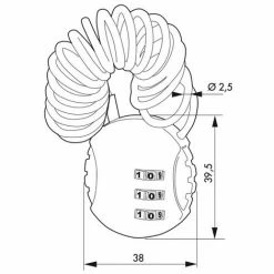 THIRARD - Cadenas à Combinaison Nomad Rond, 3 Chiffres, Intérieur, Cable Acier, 30mm -THIRARD Soldes 28849521 2