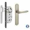 THIRARD - Garniture Serrure Encastrable Monomax NF à Bec De Cane + Ensemble Poignées Héra, Axe 40mm, Bouts Ronds -THIRARD Soldes 28903465 1