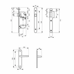 THIRARD - Garniture Serrure Encastrable Monomax NF à Bec De Cane + Ensemble Poignées Héra, Axe 40mm, Bouts Ronds -THIRARD Soldes 28903465 2