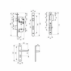 THIRARD - Garniture Serrure Encastrable Monomax NF à Condamnation + Ensemble Poignées Héra, Axe 40mm, Bouts Ronds -THIRARD Soldes 28903467 2