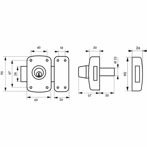 THIRARD - Verrou Double Entrée Corvette Pour Porte D'entrée, Cylindre 50mm, Acier, 3 Clés, époxy Bronze 4 THIRARD - Verrou Double Entrée Corvette Pour Porte D'entrée, Cylindre 50mm, Acier, 3 Clés, époxy Bronze – Image 2