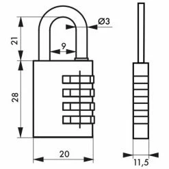 THIRARD - Cadenas à Combinaison RB, Laiton, 3 Chiffres, Intérieur, Anse Acier, 20mm -THIRARD Soldes 28903484 3
