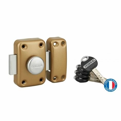 THIRARD - Verrou à Bouton Federal Pour Porte D'entrée, Cylindre 45mm, Acier, 4 Clés, époxy Noir 3 THIRARD - Verrou à Bouton Federal Pour Porte D'entrée, Cylindre 45mm, Acier, 4 Clés, époxy Noir