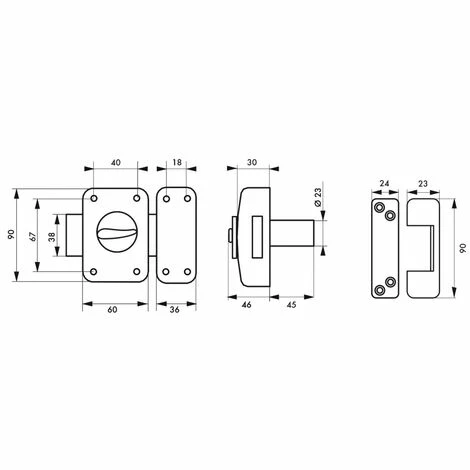 THIRARD - Verrou Corvette Pour Huisserie Métallique, Cylindre 45mm, Acier, 3 Clés 4 THIRARD - Verrou Corvette Pour Huisserie Métallique, Cylindre 45mm, Acier, 3 Clés – Image 2
