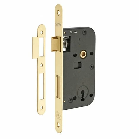 THIRARD - Serrure Encastrable à Clé Pour Porte De Chambre, Axe 50mm, Bouts Carrés, Laiton Poli Nickelé, 1 Clé 3 THIRARD - Serrure Encastrable à Clé Pour Porte De Chambre, Axe 50mm, Bouts Carrés, Laiton Poli Nickelé, 1 Clé