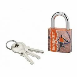 THIRARD - Cadenas à Clé Line Sport Basket, Acier, Intérieur, Anse Acier, 30mm, 3 Clés