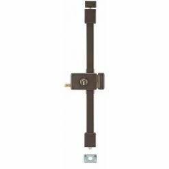 THIRARD - Serrure En Applique Horga à Tirage Pour Porte D'entrée, Droite, 3 Pts, Transit2 30x65mm, Axe 70mm, Marron, 4 Clés