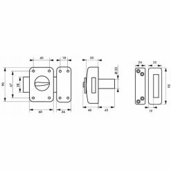 THIRARD - Verrou Corvette Pour Porte à Recouvrement, Cylindre 45mm, Acier, 3 Clés -THIRARD Soldes 28903594 2