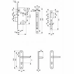 THIRARD - Garniture Serrure Encastrable Monomax NF à Cylindre + Ensemble Poignées Pelope, Axe 50mm, Bouts Ronds, 3 Clés -THIRARD Soldes 28903616 2