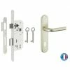 THIRARD - Garniture Serrure Encastrable à Clé + Ensemble Poignées Leto, Axe 40mm, Bouts Ronds, Blanc, 2 Clés -THIRARD Soldes 28903617 1