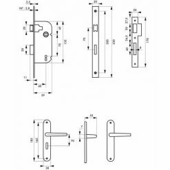 THIRARD - Garniture Serrure Encastrable à Clé + Ensemble Poignées Leto, Axe 40mm, Bouts Ronds, Blanc, 2 Clés -THIRARD Soldes 28903617 2