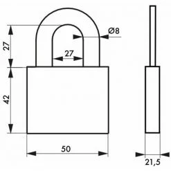 THIRARD - Cadenas à Clé Ruby, Acier, Intérieur, Anse Acier, 50mm, 3 Clés -THIRARD Soldes 28903618 2