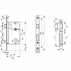 THIRARD - Boitier De Serrure Encastrable à Cylindre Pour Porte D'entrée, Axe 60mm, Bouts Ronds, Laiton Poli Verni -THIRARD Soldes 28903621 2