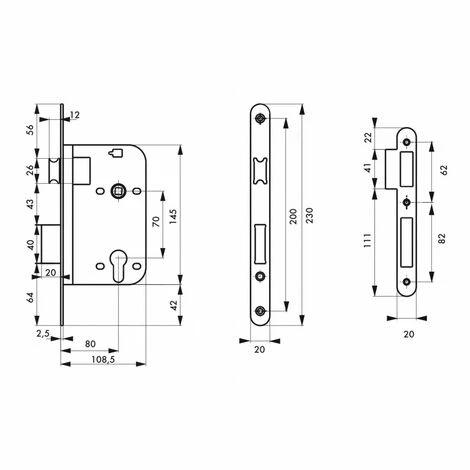 THIRARD - Boitier De Serrure Encastrable à Cylindre Pour Porte D'entrée, Axe 80mm, Bouts Ronds, Laiton Poli 4 THIRARD - Boitier De Serrure Encastrable à Cylindre Pour Porte D'entrée, Axe 80mm, Bouts Ronds, Laiton Poli – Image 2