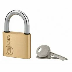THIRARD - Cadenas à Clé Ruck, Laiton, Intérieur, Anse Acier, 50mm, 2 Clés