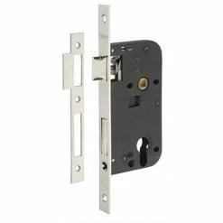 THIRARD - Boitier De Serrure Encastrable à Cylindre Pour Porte D'entrée, Axe 50mm, Bouts Carrés, Têtière Nickelé -THIRARD Soldes 28903672 2