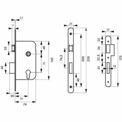 THIRARD - Boitier De Serrure Encastrable à Cylindre Pour Porte D'entrée, Axe 50mm, Bouts Carrés, Têtière Nickelé -THIRARD Soldes 28903672 3