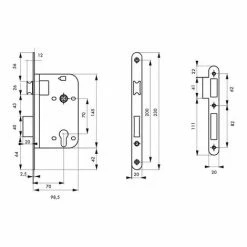 THIRARD - Boitier De Serrure Encastrable à Cylindre Pour Porte D'entrée, Axe 70mm, Bouts Ronds, Laiton Brossé -THIRARD Soldes 28903673 3
