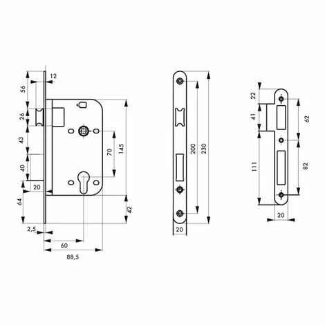 THIRARD - Boitier De Serrure Encastrable à Cylindre Pour Porte D'entrée, Axe 60mm, Bouts Ronds, Laiton Brossé 5 THIRARD - Boitier De Serrure Encastrable à Cylindre Pour Porte D'entrée, Axe 60mm, Bouts Ronds, Laiton Brossé – Image 3