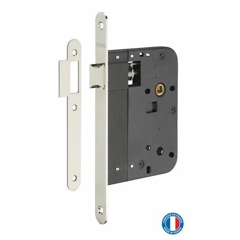 THIRARD - Serrure Encastrable Pour Porte Intérieure, Axe 80mm, Bouts Ronds, Nickelé 3 THIRARD - Serrure Encastrable Pour Porte Intérieure, Axe 80mm, Bouts Ronds, Nickelé