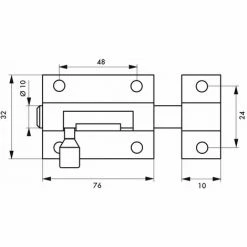 THIRARD - Targette, Acier, Pêne Ø 10mm, 32x76mm, Nickel Satin -THIRARD Soldes 28903710 2
