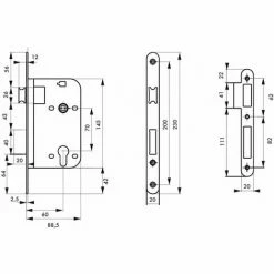 THIRARD - Boitier De Serrure Encastrable à Cylindre Pour Porte D'entrée, Axe 60mm, Bouts Ronds, Noir -THIRARD Soldes 28903729 2