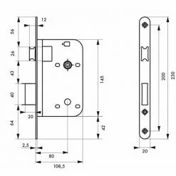 THIRARD - Serrure Encastrable Pour Porte Intérieure, Axe 80mm, Bouts Ronds, Noir -THIRARD Soldes 28903746 2