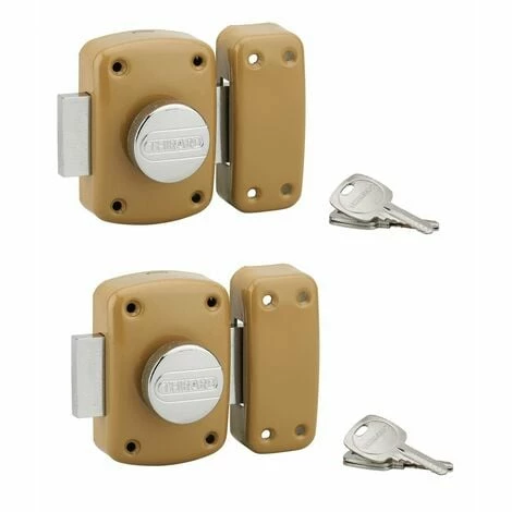 THIRARD - Lot De 2 Verrous à Bouton 2310 Pour Porte D'entrée, Bronze, 3 Clés/verrou 3 THIRARD - Lot De 2 Verrous à Bouton 2310 Pour Porte D'entrée, Bronze, 3 Clés/verrou