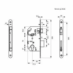THIRARD - Boitier De Serrure Encastrable à Cylindre Pour Entrée, Droite, Axe 50mm, Bouts Ronds, Têtière Affleurante, Noir -THIRARD Soldes 28903757 3