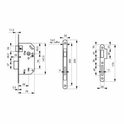THIRARD - Serrure Encastrable Monomax NF à Clé Pour Porte De Chambre, Axe 50mm, Bouts Ronds, Têtière Laitonnée, 1 Clé -THIRARD Soldes 28903776 2