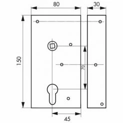 THIRARD - Boitier De Serrure En Applique Double Entrée à Fouillot Pour Portail Bois, Réversible, Axe 45mm, 80x150mm, Noir -THIRARD Soldes 28903783 2