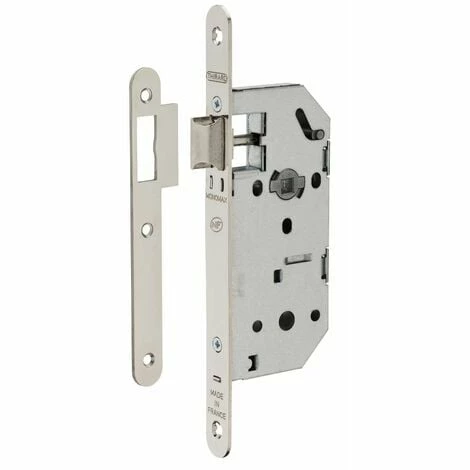 THIRARD - Serrure Encastrable Monomax NF Pour Porte Intérieure, Axe 40mm, Bouts Ronds, Têtière Nickelée 3 THIRARD - Serrure Encastrable Monomax NF Pour Porte Intérieure, Axe 40mm, Bouts Ronds, Têtière Nickelée