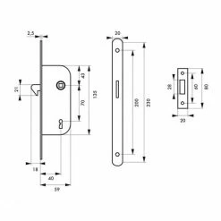 THIRARD - Serrure Encastrable à Crochet Pour Porte Coulissante, Bouts Ronds, Blanc -THIRARD Soldes 28903797 2