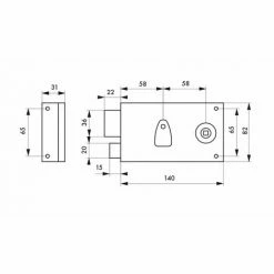 THIRARD - Serrure De Grille En Applique Horizontale à Clé à Fouillot Pour Portail, Gauche, Axe 58mm, 140x82mm, Inox, 2 Clés -THIRARD Soldes 28903838 2