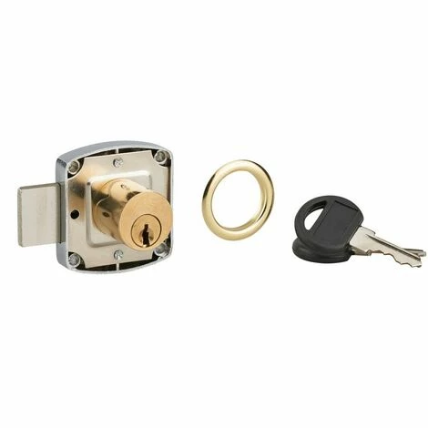 THIRARD - Serrure De Meuble En Applique Pour Porte D'ameublement, Axe 20mm, 40x40mm, Nickelé, 2 Clés 3 THIRARD - Serrure De Meuble En Applique Pour Porte D'ameublement, Axe 20mm, 40x40mm, Nickelé, 2 Clés