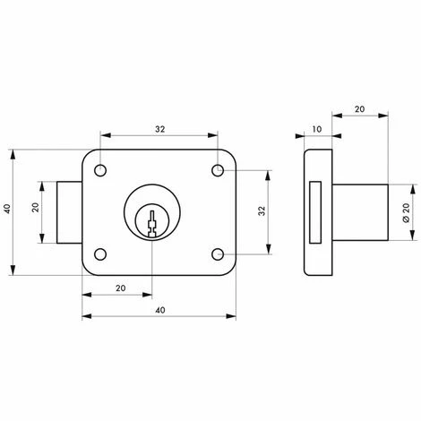THIRARD - Serrure De Meuble En Applique Pour Porte D'ameublement, Axe 20mm, 40x40mm, Nickelé, 2 Clés 4 THIRARD - Serrure De Meuble En Applique Pour Porte D'ameublement, Axe 20mm, 40x40mm, Nickelé, 2 Clés – Image 2