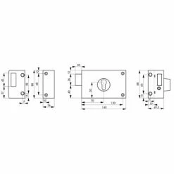 THIRARD - Boitier De Serrure En Applique Double Entrée Pour Porte De Cave, Pêne Seul, Gauche, Axe 70mm, 140x88mm, Noir -THIRARD Soldes 28903848 2