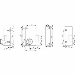 THIRARD - Boitier De Serrure Verticale En Applique Double Entrée Pour Porte De Cave, Pêne Seul, Droite, Axe 45mm, 75x130mm, Noir -THIRARD Soldes 28903849 2