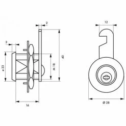 THIRARD - Batteuse Avec Came Pour Boîte Aux Lettres, Nickel, Longueur 18mm, 2 Clés -THIRARD Soldes 28903853 2