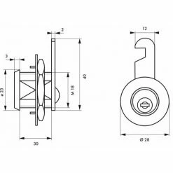 THIRARD - Batteuse Avec Came Pour Boîte Aux Lettres, Nickel, Longueur 30mm, 2 Clés -THIRARD Soldes 28903854 2