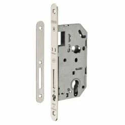 THIRARD - Boitier De Serrure Encastrable Unimax NF à Cylindre Pour Entrée, Pêne Dorm. Seul, Axe 50mm, Bouts Ronds, Nickelé -THIRARD Soldes 28903863 2