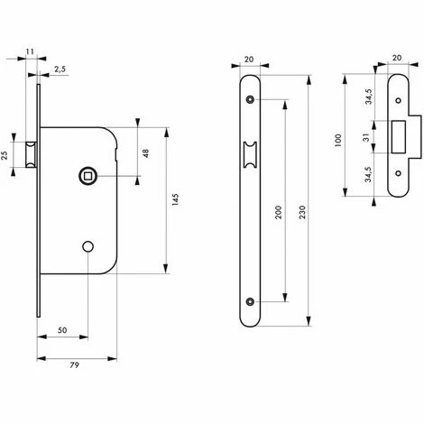 THIRARD - Serrure Encastrable Pour Porte Intérieure, Axe 50mm, Bouts Ronds, Epoxy Noir 4 THIRARD - Serrure Encastrable Pour Porte Intérieure, Axe 50mm, Bouts Ronds, Epoxy Noir – Image 2