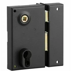 THIRARD - Boitier De Serrure Verticale En Applique Double Entrée à Fouillot Pour Entrée, Droite, Axe 45mm, 73x125mm, Noir